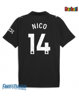 Manchester City Nico Gonzalez #14 Tricou Fotbal Replică 2025-26 Barbati Deplasare